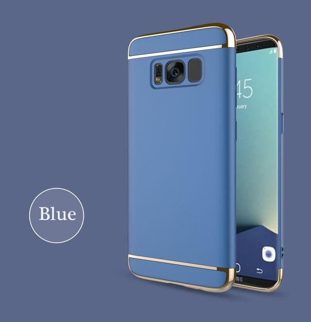 Design skal 3 i 1 guldkant till Samsung Galaxy S8 PLUS - Blå
