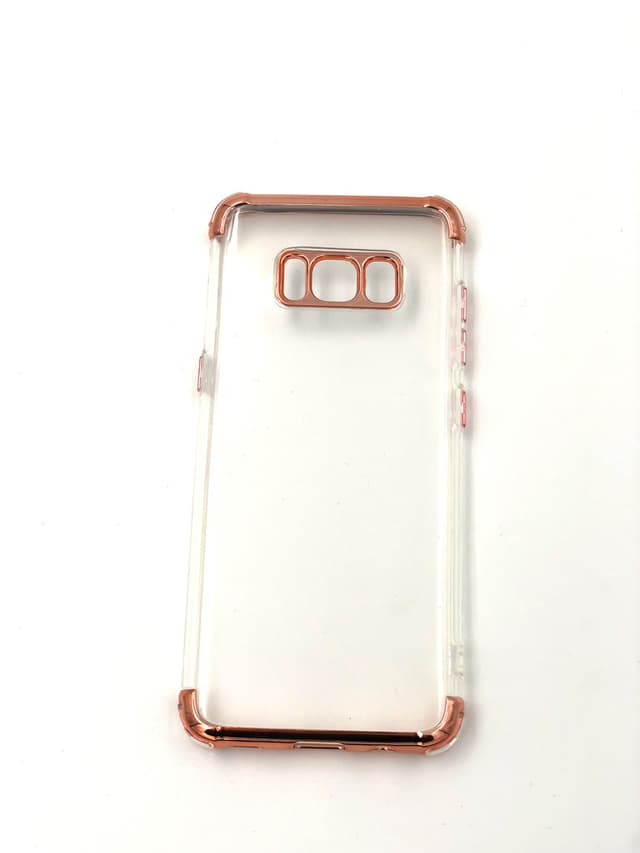 Extra tåligt design silikonskal | färgade kanter Samsung S8 - Rosa