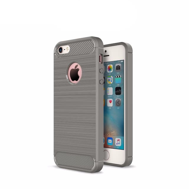 SKALO iPhone 5/5S/SE(1:a gen) Armor Carbon Stöttåligt TPU-skal - Grå