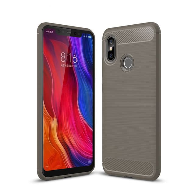 Stöttåligt Armor Carbon TPU-skal Xiaomi Mi 8 - Grå