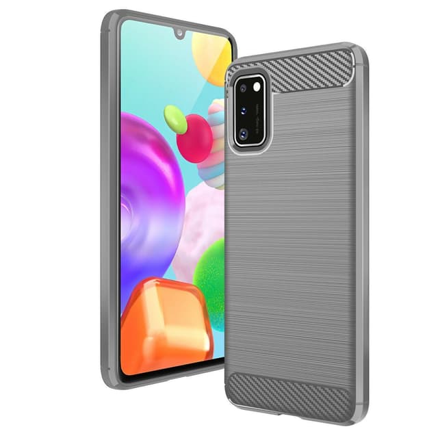 Stöttåligt Armor Carbon TPU-skal Samsung A41 - Grå