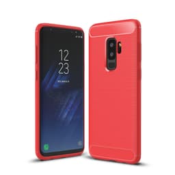 SKALO Samsung S9 Plus Armor Carbon Iskunkestävä TPU suojakuori - Punainen