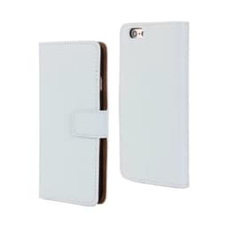 SKALO iPhone 6/6S Flip Cover m. Pung i Ægte Læder - Hvid