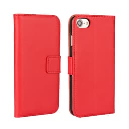 SKALO iPhone 7/8 Plånboksfodral Äkta Skinn - Röd