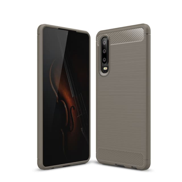 SKALO Huawei P30 Armor Carbon Iskunkestävä TPU suojakuori - Harmaa