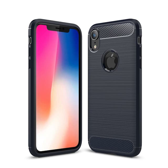 SKALO iPhone XR Armor Carbon Stødsikker TPU-cover - Blå