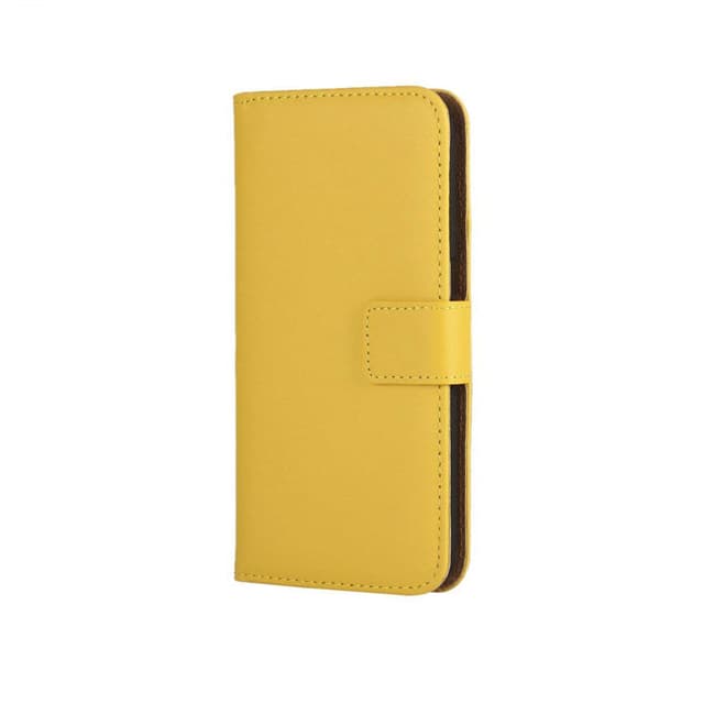 SKALO iPhone 11 Pro Max Plånboksfodral Äkta Skinn - Gul