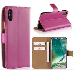 SKALO iPhone XR Lompakkokotelo Aitoa nahkaa - Cerise