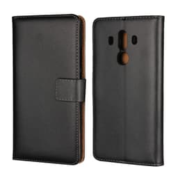 Plånboksfodral Äkta Skinn Huawei Mate 10 Pro - Svart