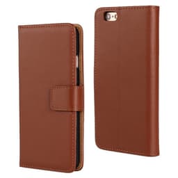 SKALO iPhone 6/6S Plus Flip Cover m. Pung i Ægte Læder - Brun