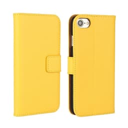 Plånboksfodral Äkta Skinn iPhone 8 - Gul