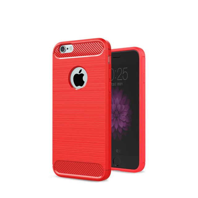 SKALO iPhone 6/6S Armor Carbon Stöttåligt TPU-skal - Röd