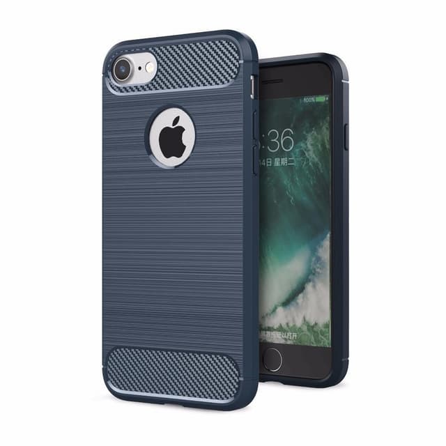 SKALO iPhone 7/8 Armor Carbon Iskunkestävä TPU suojakuori - Sininen