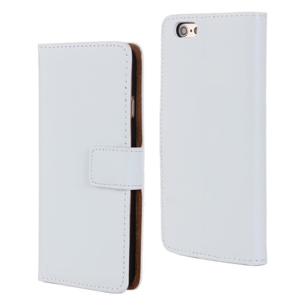 SKALO iPhone 6/6S Plus Plånboksfodral Äkta Skinn - Vit