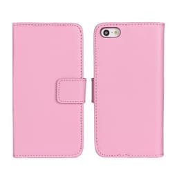 SKALO iPhone 5/5S/SE(1:a gen) Lompakkokotelo Aitoa nahkaa - Vaaleanpunainen