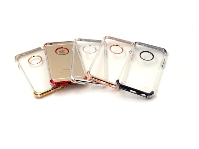 Extra tåligt design silikonskal | färgade kanter iPhone 8 - Svart
