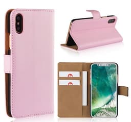 SKALO iPhone XS Max Plånboksfodral Äkta Skinn - Ljusrosa