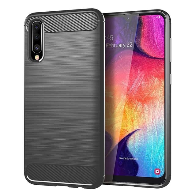 Stöttåligt Armor Carbon TPU-skal Samsung A70 - Grå