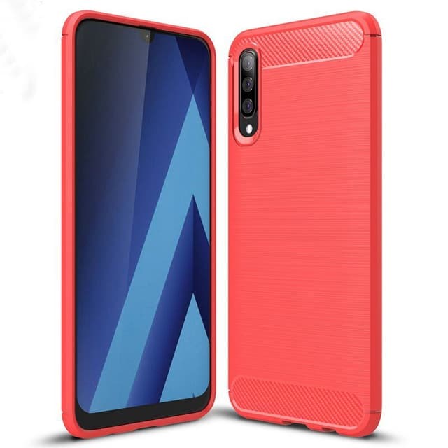 Stöttåligt Armor Carbon TPU-skal Samsung A70 - Röd