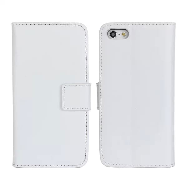 SKALO iPhone 5/5S/SE(1:a gen) Lompakkokotelo Aitoa nahkaa - Valkoinen