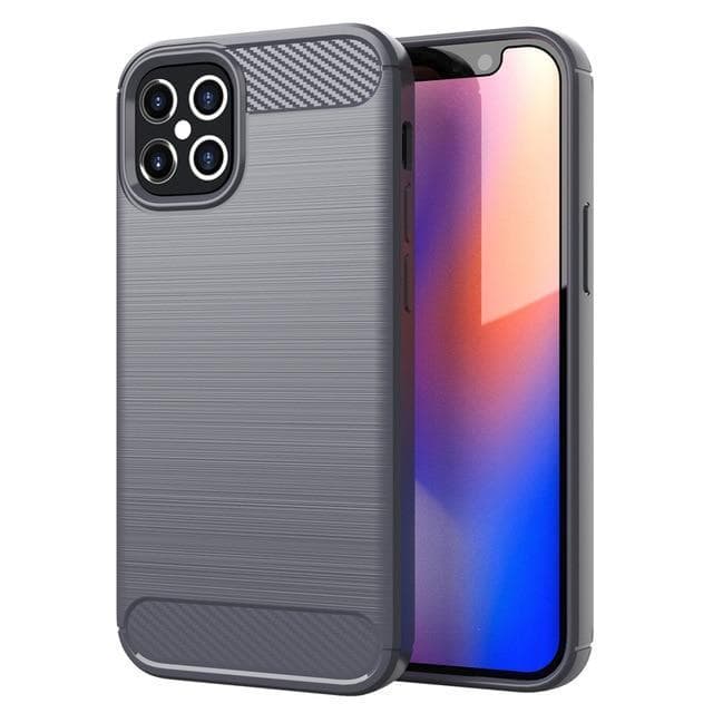 SKALO iPhone 12 Mini Armor Carbon Stöttåligt TPU-skal - Grå