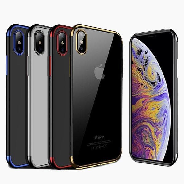 Design TPU-skal Electro Plating till iPhone Xs Max - fler färger - Svart
