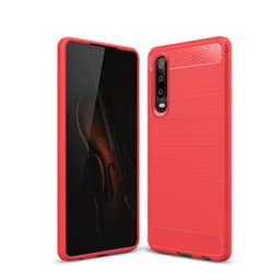 SKALO Huawei P30 Armor Carbon Stöttåligt TPU-skal - Röd