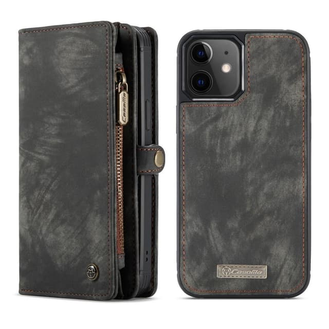 CASEME iPhone 12 Mini Retro plånboksfodral - Svart