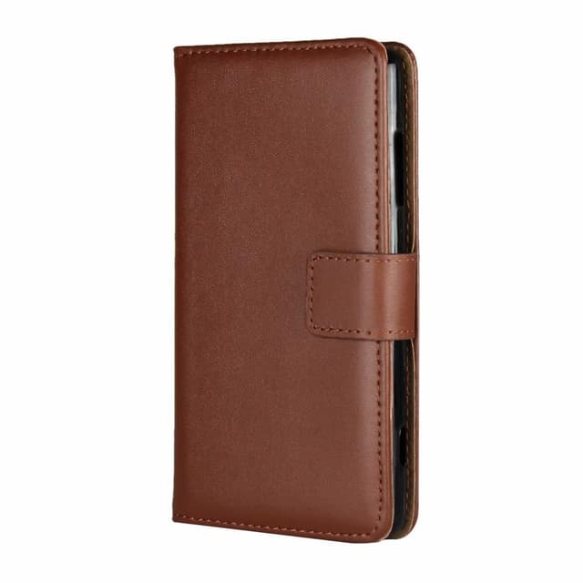 Plånboksfodral Äkta Skinn Samsung Note 10 - Brun