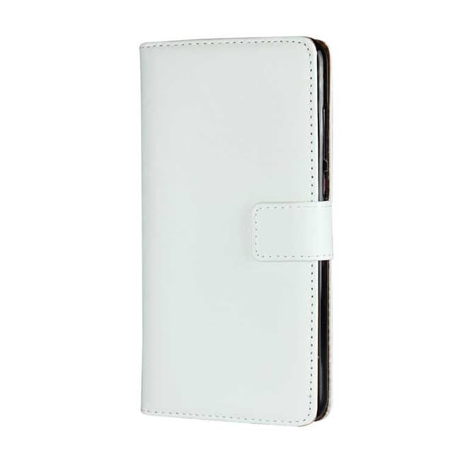 SKALO Sony Xperia 1 Flip Cover m. Pung i Ægte Læder - Hvid