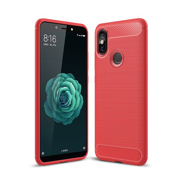Stöttåligt Armor Carbon TPU-skal Xiaomi Mi A2 - Röd