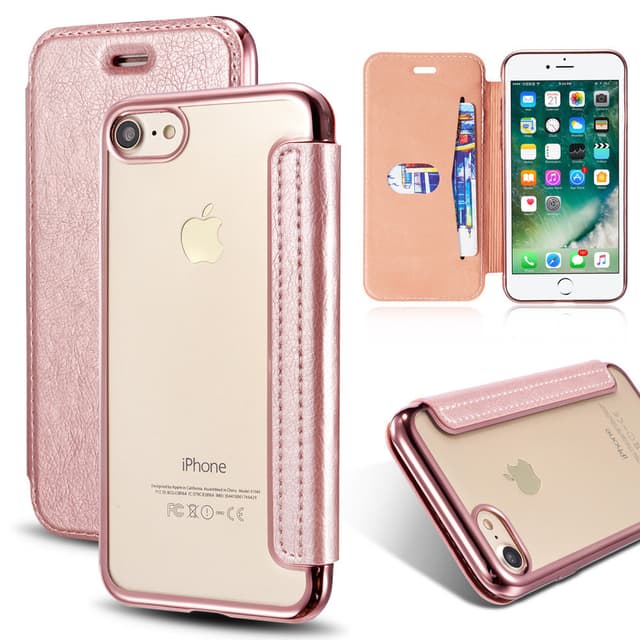 SKALO iPhone 7/8 Lompakkokotelo TPU Ultra Ohut - Pinkki