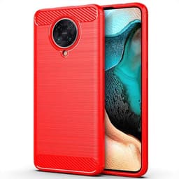 Stöttåligt Armor Carbon TPU-skal Xiaomi Poco F2 Pro - Röd