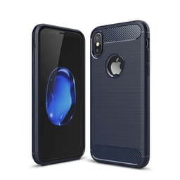 SKALO iPhone X/XS Armor Carbon Iskunkestävä TPU suojakuori - Sininen