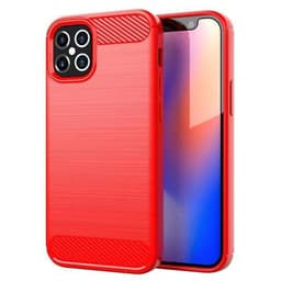 SKALO iPhone 12 Mini Armor Carbon Iskunkestävä TPU suojakuori - Punainen