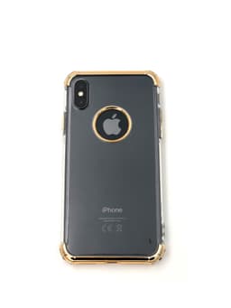 Extra tåligt design silikonskal | färgade kanter iPhone X/XS - Guld