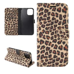 iPhone 12 / 12 Pro Plånboksfodral Fodral Leopard - Brun