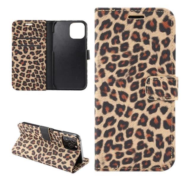 iPhone 12 / 12 Pro Plånboksfodral Fodral Leopard - Brun