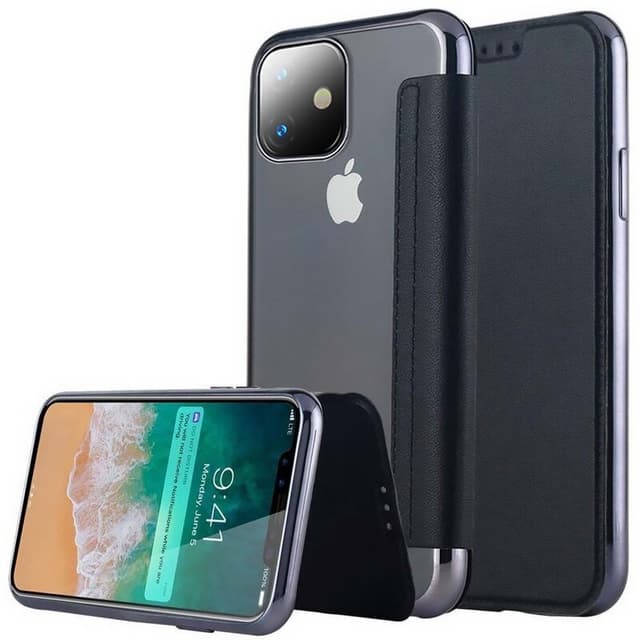 SKALO iPhone 11 Pro Max Plånboksfodral TPU Ultraslim design - Svart