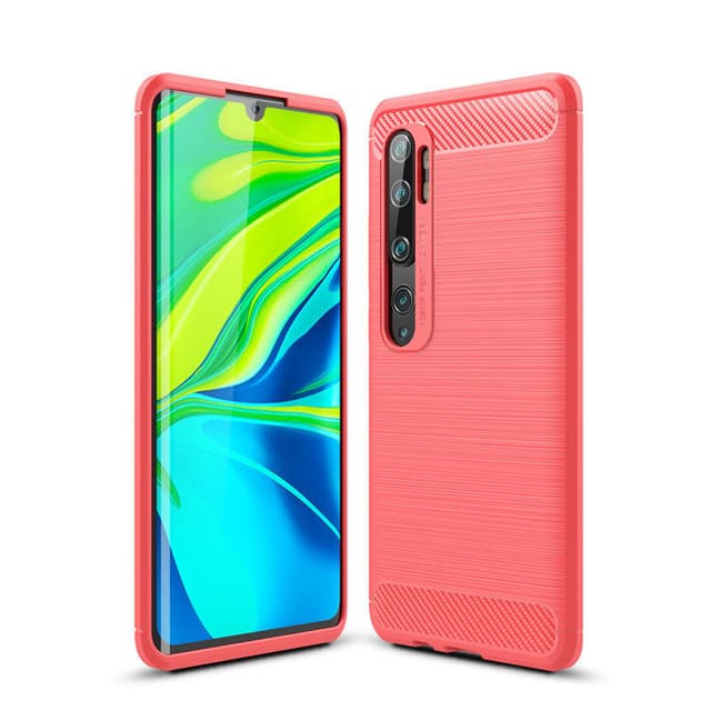 Stöttåligt Armor Carbon TPU-skal Xiaomi Mi Note 10 / Note 10 Pro - Röd