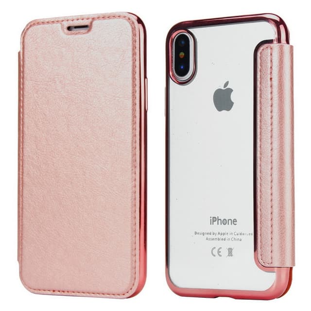 iPhone X/XS Plånboksfodral TPU Ultraslim design - Rosa