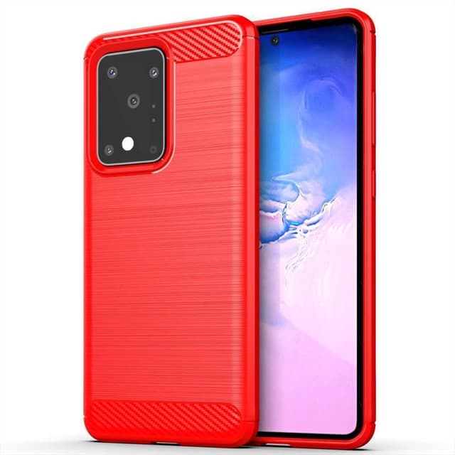 Stöttåligt Armor Carbon TPU-skal Samsung S20 Ultra - fler färger - Röd