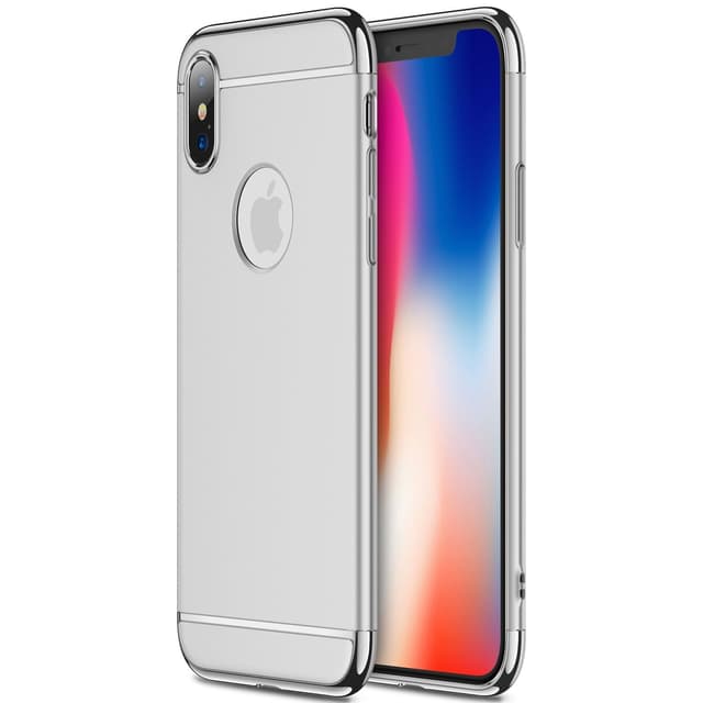 Design skal 3 i 1 guldkant till iPhone XS - Silver