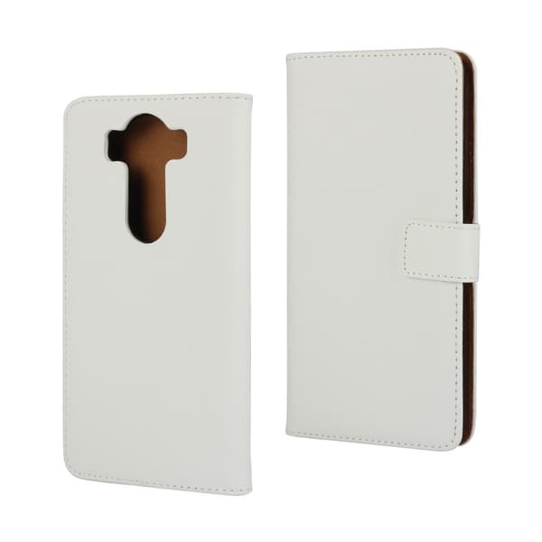 Plånboksfodral Äkta Skinn LG G4 - Vit