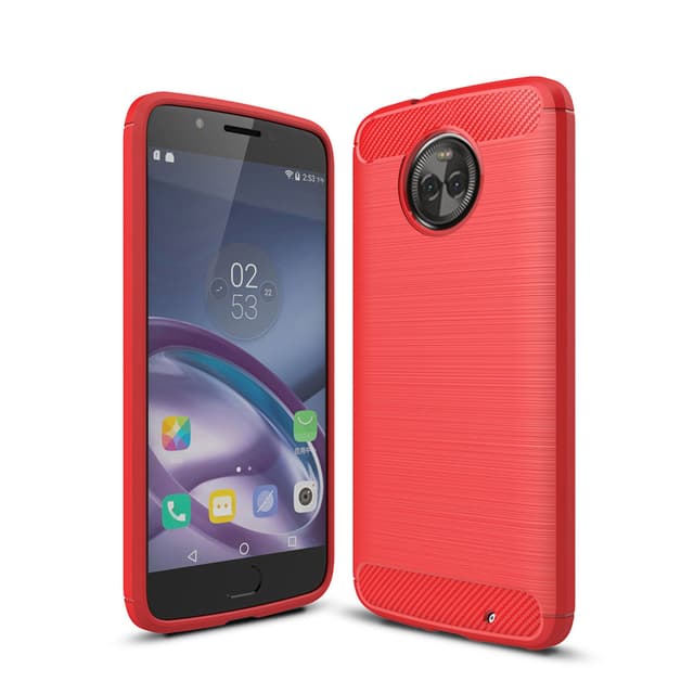 Stöttåligt Armor Carbon TPU-skal Moto X4 - Röd