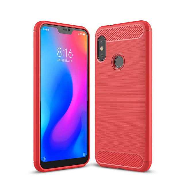 Stöttåligt Armor Carbon TPU-skal Xiaomi Mi A2 Lite - Röd