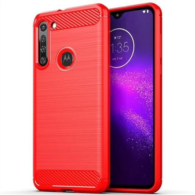 Stöttåligt Armor Carbon TPU-skal Moto G8 Power - Röd