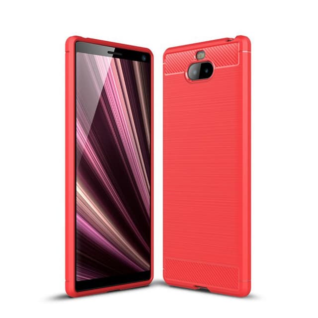 Stöttåligt Armor Carbon TPU-skal Sony Xperia 10 - Röd