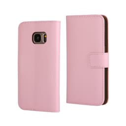 SKALO Samsung S7 Plånboksfodral Äkta Skinn - Ljusrosa