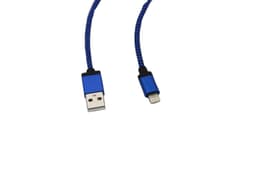 Flettet ladekabel til iPhone 3m - Blå / svart